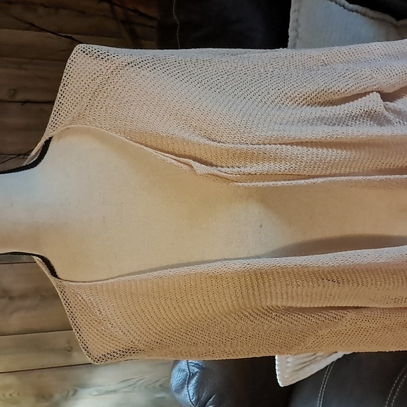 Women's Cream Open-Front Loose Knit Sweater Size 2XL - Picture 2 of 8